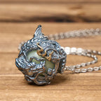 Fortune Jewel Copper Dragon Surrounding Bead Strength Pendant Necklace Fortune Jewel