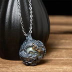 Fortune Jewel Copper Dragon Surrounding Bead Strength Pendant Necklace Fortune Jewel