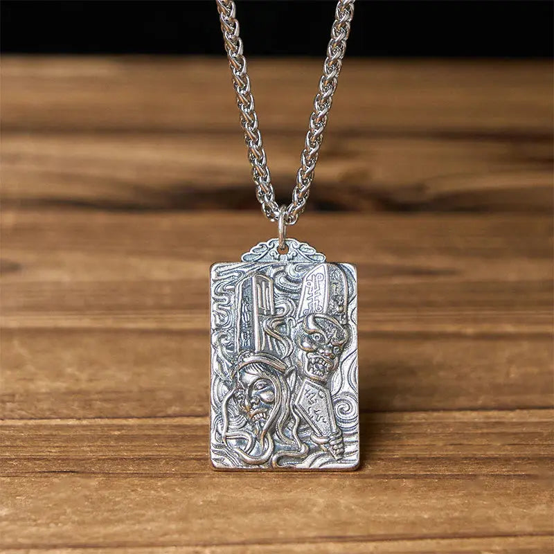 Fortune Jewel Copper Black White Impermanence Pattern Balance Pendant Necklace Fortune Jewel
