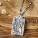 Fortune Jewel Copper Black White Impermanence Pattern Balance Pendant Necklace Fortune Jewel