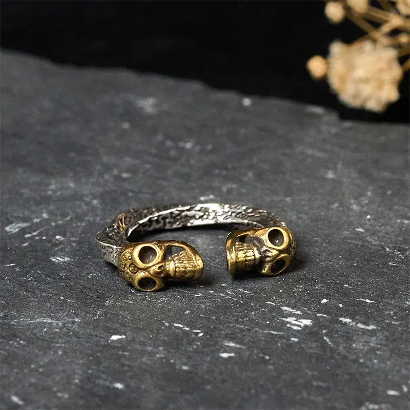 Fortune Jewel The Lord Of The Corpse Forest Copper Double Skull Keep Away Evil Spirits Ring Fortune Jewel