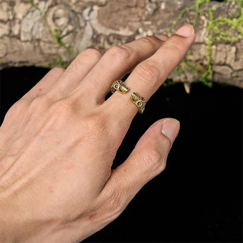 Fortune Jewel The Lord Of The Corpse Forest Copper Double Skull Keep Away Evil Spirits Ring Fortune Jewel