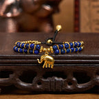 Fortune Jewel Turquoise Elephant Luck Double-layer Plated Copper Strength Bracelet Fortune Jewel