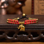 Fortune Jewel Turquoise Elephant Luck Double-layer Plated Copper Strength Bracelet Fortune Jewel