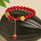 Fortune Jewel Tibetan White Agate Crystal Stone Flowers Positivity Bracelet Fortune Jewel