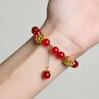 Fortune Jewel Tibetan White Agate Crystal Stone Flowers Positivity Bracelet Fortune Jewel
