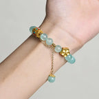Fortune Jewel Tibetan White Agate Crystal Stone Flowers Positivity Bracelet Fortune Jewel