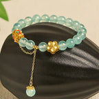 Fortune Jewel Tibetan White Agate Crystal Stone Flowers Positivity Bracelet Fortune Jewel