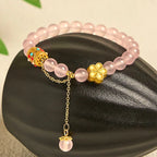 Fortune Jewel Tibetan White Agate Crystal Stone Flowers Positivity Bracelet Fortune Jewel