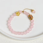 Fortune Jewel Tibetan White Agate Crystal Stone Flowers Positivity Bracelet Fortune Jewel