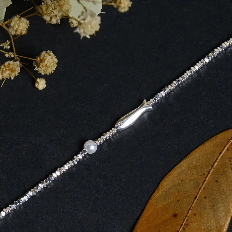 Fortune Jewel Copper Plated Silver Koi Fish Pearl Luck Bracelet Fortune Jewel
