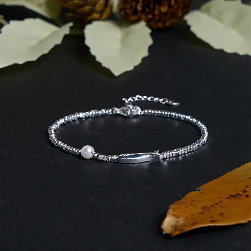 Fortune Jewel Copper Plated Silver Koi Fish Pearl Luck Bracelet Fortune Jewel