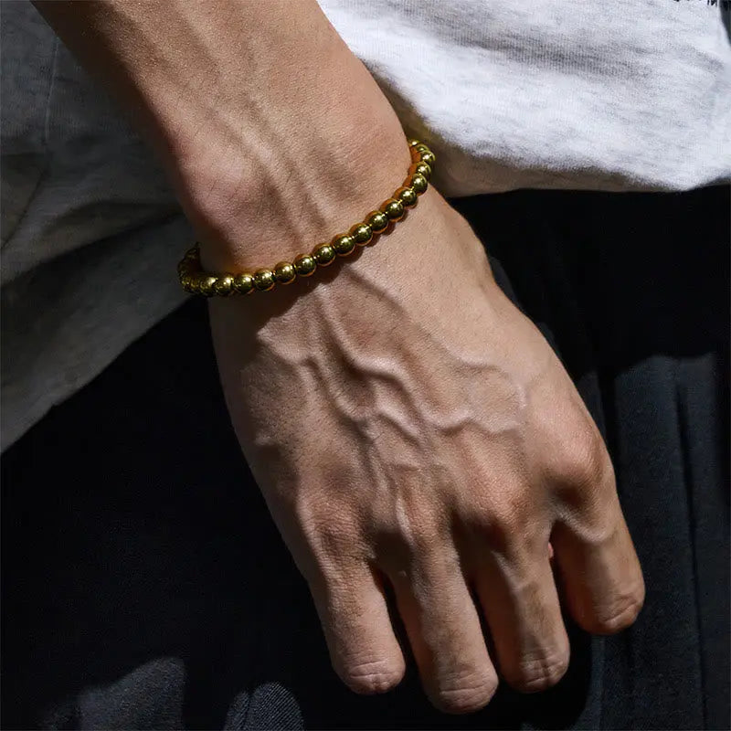 Fortune Jewel Tibetan Retro Pure Copper Brass Bead Wealth Bracelet Fortune Jewel