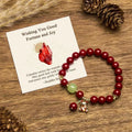 Buddha Stones "Wishing You Good Fortune and Joy" Cat Cinnabar Bracelet Includes Gift Message Card Fortune Jewel