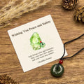 Fortune Jewel "Wishing You Peace and Safety" Peace Buckle Jade Necklace Includes Gift Message Card Fortune Jewel
