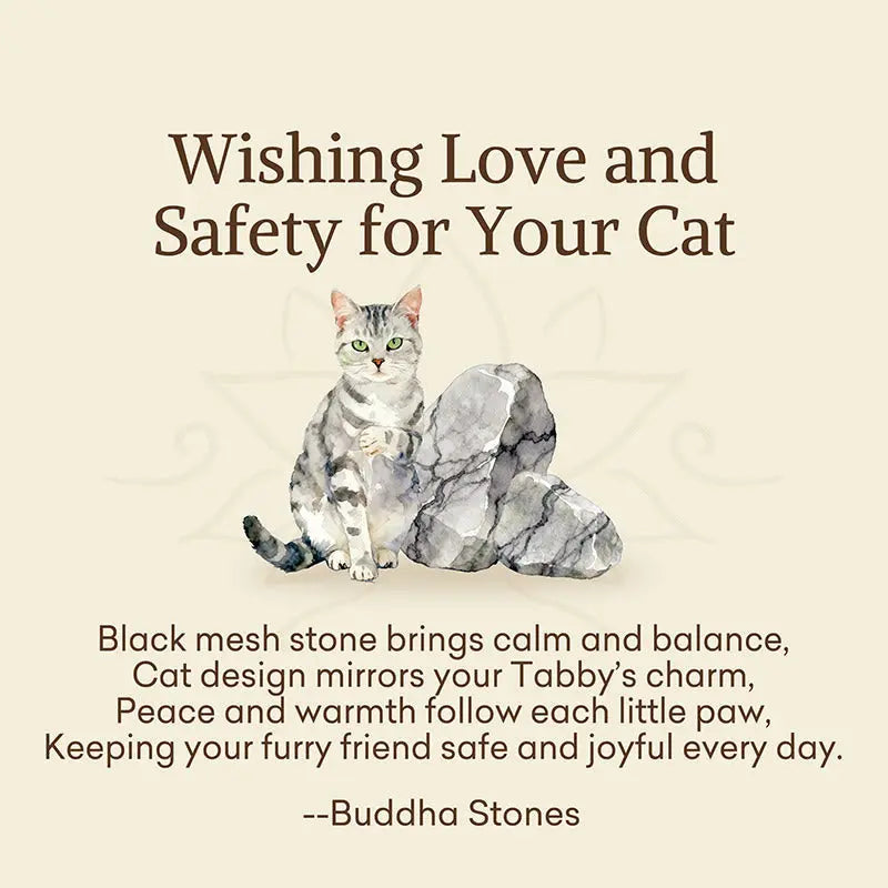 Fortune Jewel "Wishing Love and Safety for Your Cat" Grey Tabby Bracelet Includes Gift Message Card Fortune Jewel