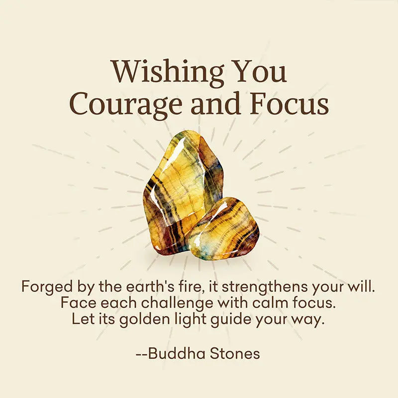 Fortune Jewel "Wishing You Courage and Focus" Tiger Eye Leather Bracelet Includes Gift Message Card Fortune Jewel