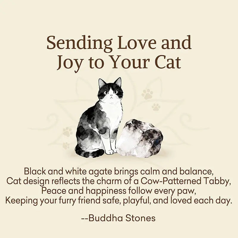 Fortune Jewel "Sending Love and Joy to Your Cat" Cat Agate Bracelet Includes Gift Message Card Fortune Jewel