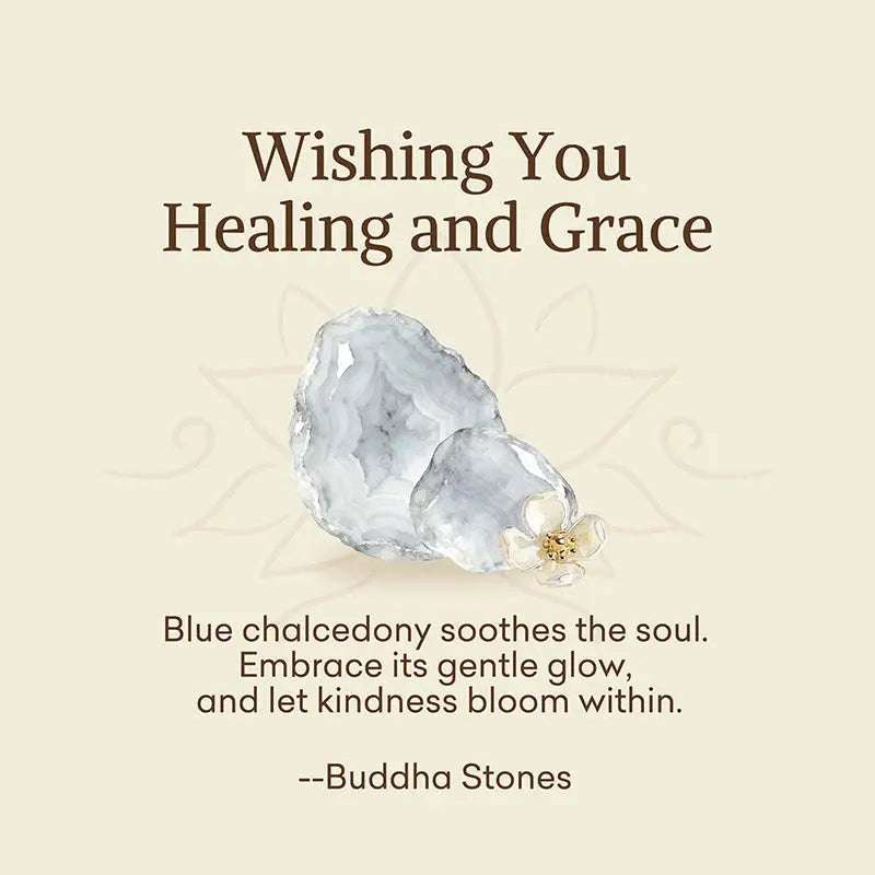 Fortune Jewel "Wishing You Healing and Grace" Blue Chalcedony Bracelet Includes Gift Message Card Fortune Jewel