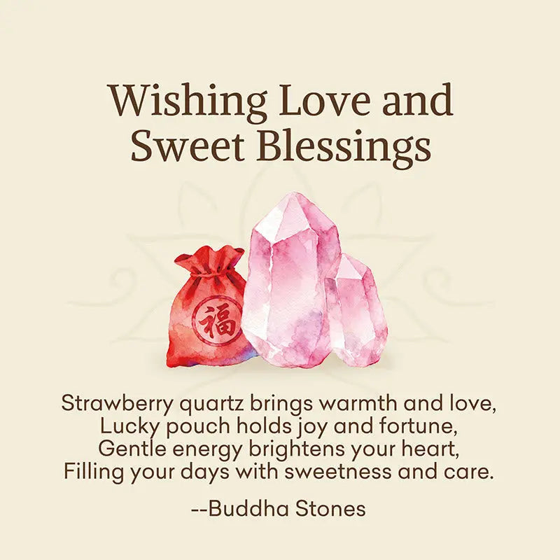 Fortune Jewel "Wishing Love and Sweet Blessings"Strawberry Quartz Bracelet Includes Gift Message Card Fortune Jewel