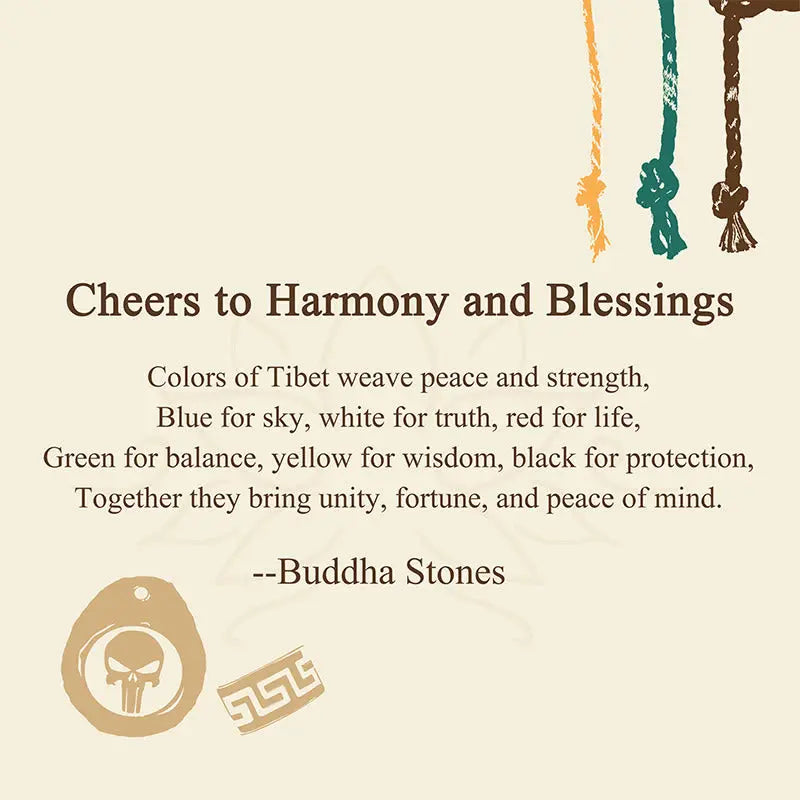 Fortune Jewel "Cheers to Harmony and Blessings" Tibetan Rope Bracelet Includes Gift Message Card Fortune Jewel