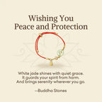 Fortune Jewel "Wishing You Peace and Protection" Jade Red Rope Bracelet Includes Gift Message Card Fortune Jewel