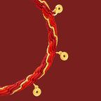 Fortune Jewel Copper Plated 18k Gold Year Of The Horse Fu Character Red String Luck Braided Bracelet
