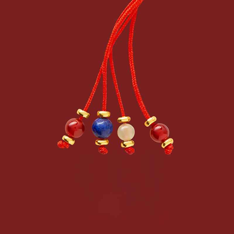 Fortune Jewel Copper Plated 18k Gold Year Of The Horse Fu Character Red String Luck Braided Bracelet