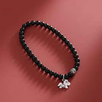 Fortune Jewel Year Of The Horse 925 Sterling Silver Natural Black Obsidian Strength Bracelet