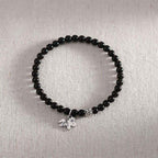 Fortune Jewel Year Of The Horse 925 Sterling Silver Natural Black Obsidian Strength Bracelet