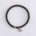 Fortune Jewel Year Of The Horse 925 Sterling Silver Natural Black Obsidian Strength Bracelet