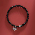 Fortune Jewel Year Of The Horse 925 Sterling Silver Natural Black Obsidian Strength Bracelet