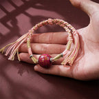 Fortune Jewel Lacquer Craft Bead Multicolored Braided String Bracelet Fortune Jewel