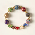 Fortune Jewel Colorful Liuli Glass Sandalwood Gourd Bead Lacquer Craft Bracelet Fortune Jewel