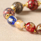 Fortune Jewel Colorful Liuli Glass Sandalwood Gourd Bead Lacquer Craft Bracelet Fortune Jewel