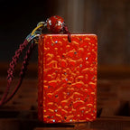 Fortune Jewel Handcrafted Lacquer Craft Sandalwood Protection Pendant Necklace Fortune Jewel