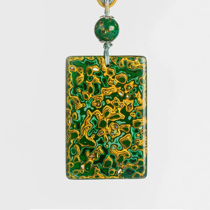 Fortune Jewel Handcrafted Lacquer Craft Sandalwood Protection Pendant Necklace Fortune Jewel