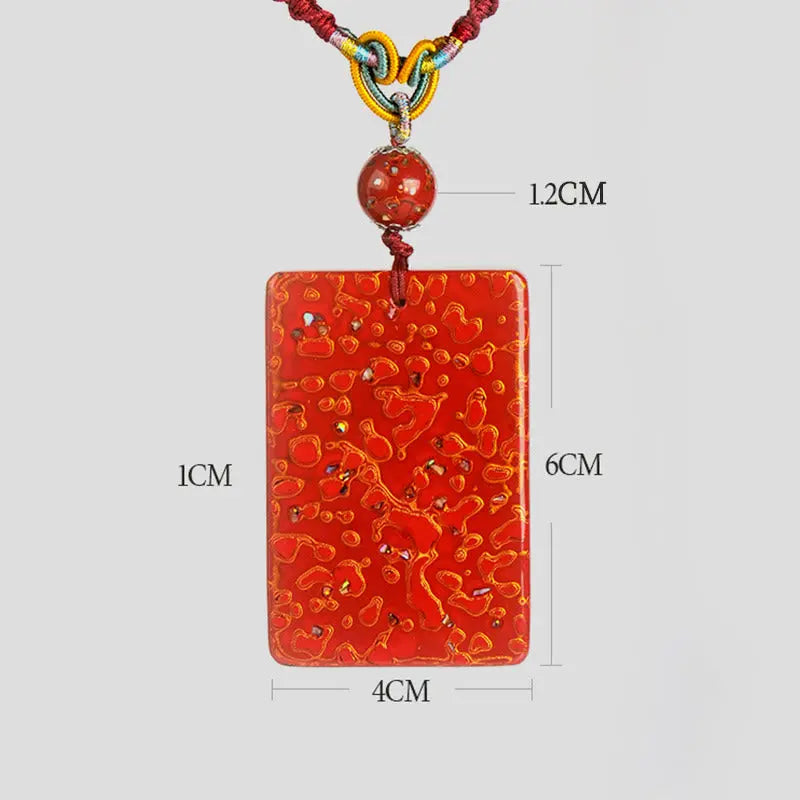 Fortune Jewel Handcrafted Lacquer Craft Sandalwood Protection Pendant Necklace Fortune Jewel