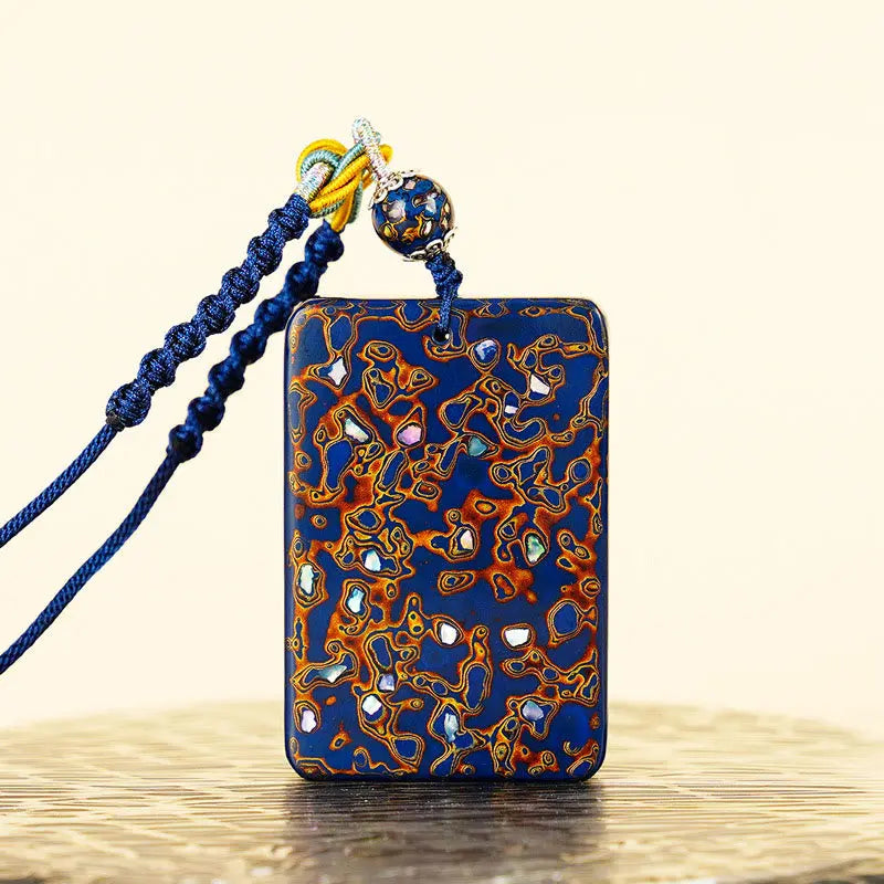 Fortune Jewel Handcrafted Lacquer Craft Sandalwood Protection Pendant Necklace Fortune Jewel