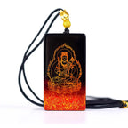 Buddha Stones Chinese Zodiac Natal Buddha Fu Character Lacquer Craft Sandalwood Pendant Necklace Fortune Jewel