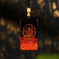 Buddha Stones Chinese Zodiac Natal Buddha Fu Character Lacquer Craft Sandalwood Pendant Necklace Fortune Jewel