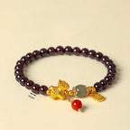 Fortune Jewel Year Of The Horse Garnet Fu Character Lucky Fortune Charm Protection Bracelet Fortune Jewel