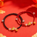 Fortune Jewel Year Of The Horse Red String White Agate Connection Braided Bracelet Fortune Jewel