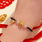 Fortune Jewel Year Of The Horse Red String White Agate Connection Braided Bracelet Fortune Jewel