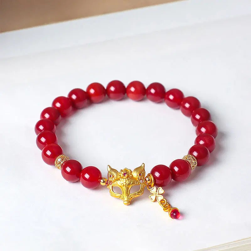 Fortune Jewel Nine Tailed Fox South Red Agate Success Bracelet Fortune Jewel