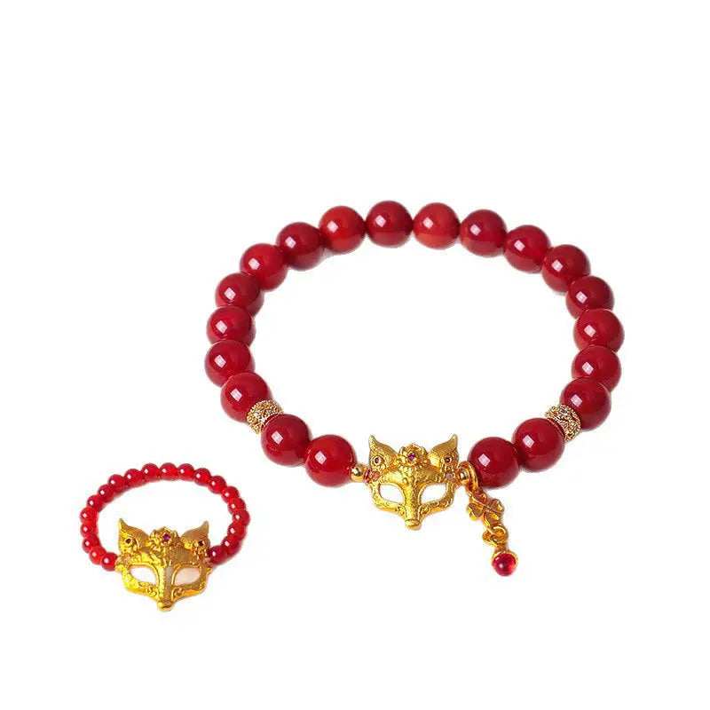 Fortune Jewel Nine Tailed Fox South Red Agate Success Bracelet Fortune Jewel