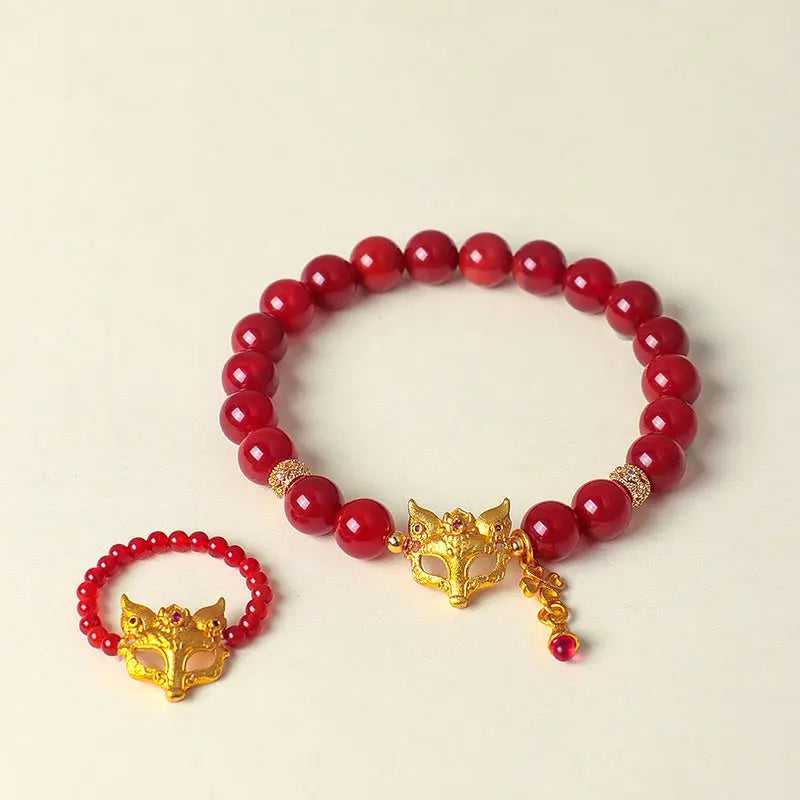 Fortune Jewel Nine Tailed Fox South Red Agate Success Bracelet Fortune Jewel