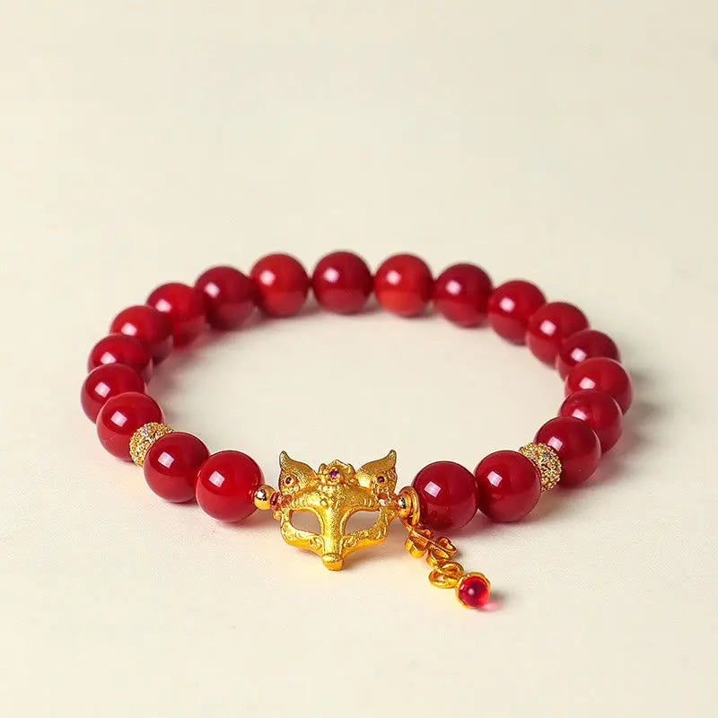 Fortune Jewel Nine Tailed Fox South Red Agate Success Bracelet Fortune Jewel