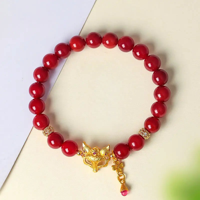 Fortune Jewel Nine Tailed Fox South Red Agate Success Bracelet Fortune Jewel