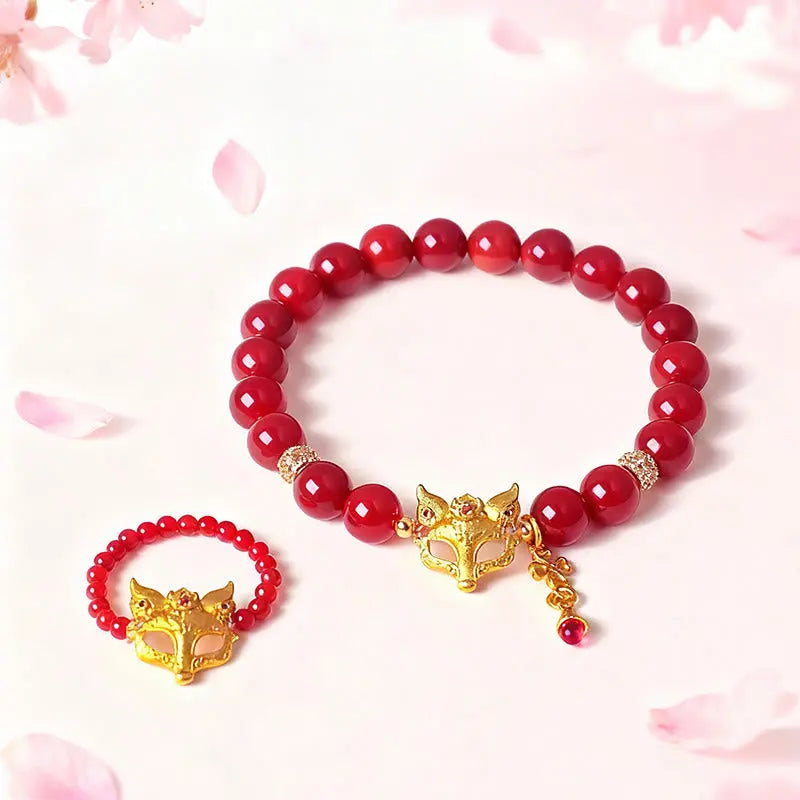 Fortune Jewel Nine Tailed Fox South Red Agate Success Bracelet Fortune Jewel